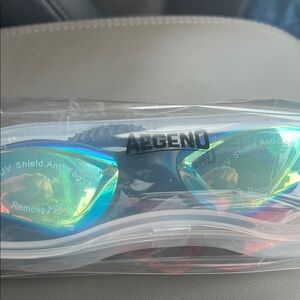 AEGEND Mirrored Swim Goggles UV Anti-Fog – New